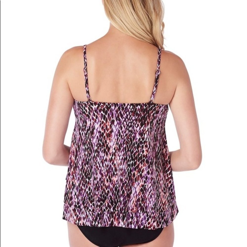 MAGICSUIT Snake Charmer Jolene Tankini Swim Top Swimsuit Purple Pink Black 10 - Picture 3 of 9